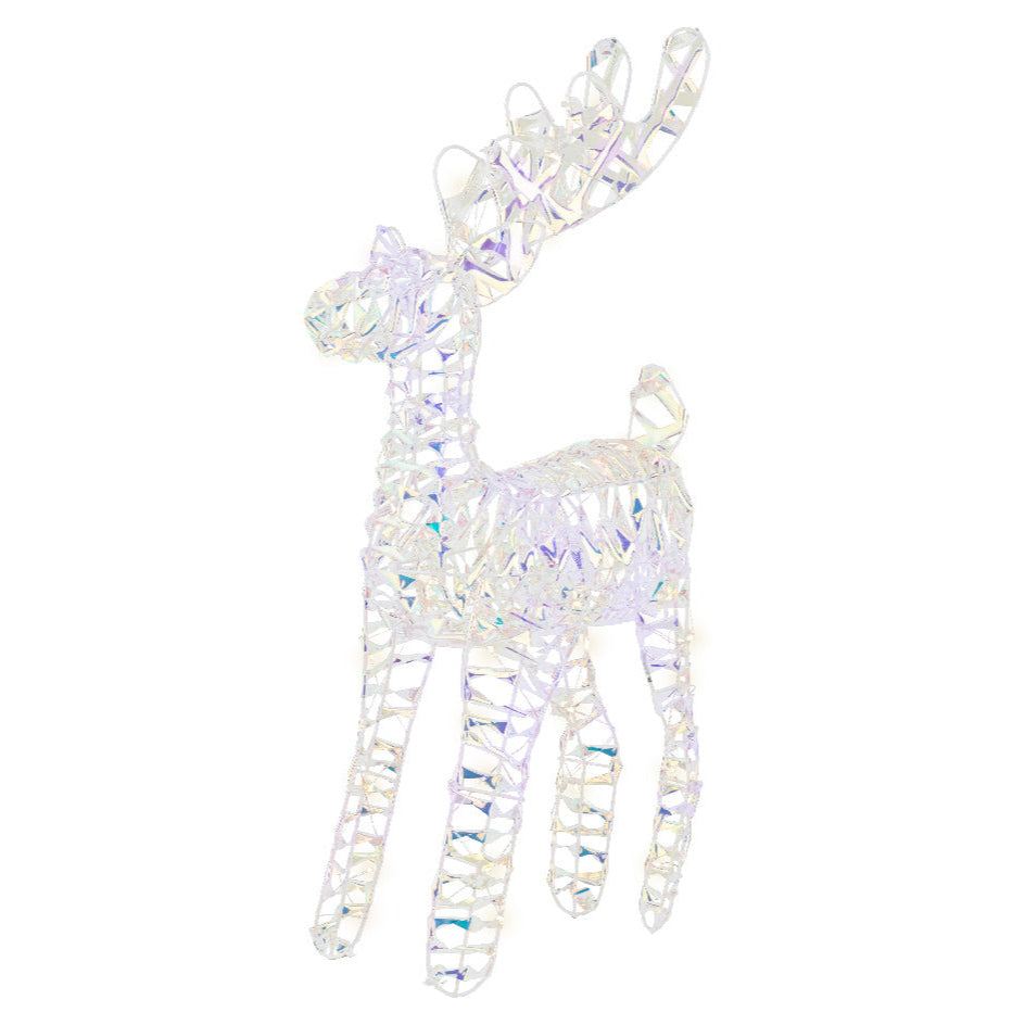 2 FT 50 Micro LED Warm White Iridescent Reindeer Battery Operated