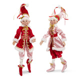 16" Red & Pink Charming Poseable Elves Assorted Set Of 2