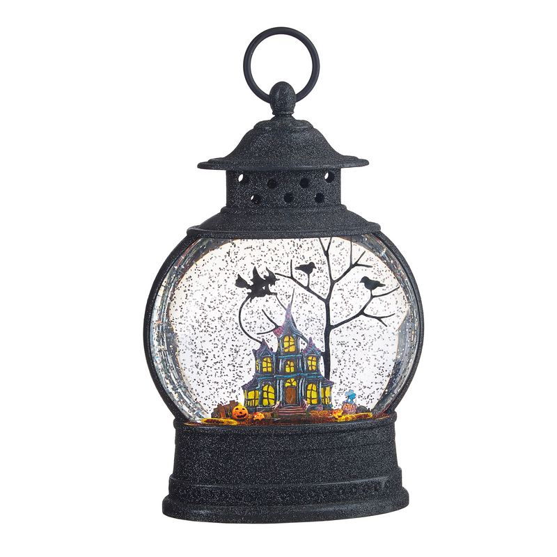 10" Lighted Haunted House Water Globe Battery Operated