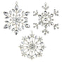 4" Crystal Jeweled Assorted Snowflake Ornamemt Set of 6