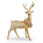 29" Gilded Standing Deer With Wreath