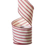 4" X 10 YD Peppermint Striped Ribbon