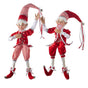30" Red & White Posable Elf Assorted Set Of 2