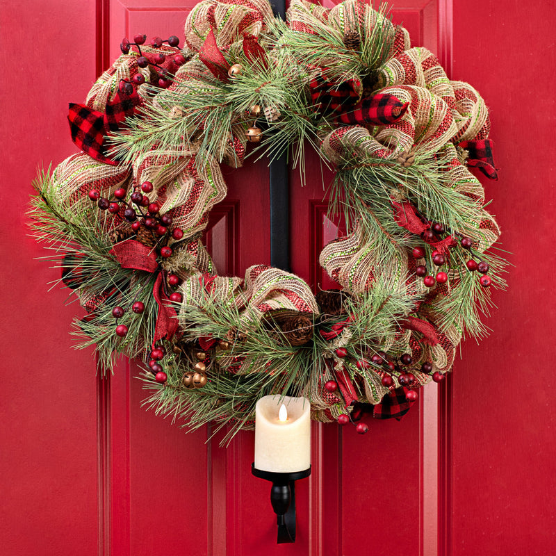 Colgador de corona para puerta de 30.5" con candelabro