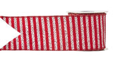 Cinta de 10.16 cm X 9.14 m con Rayas Rojas y Blancas y Puntos Brillantes