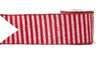 Cinta de 10.16 cm X 9.14 m con Rayas Rojas y Blancas y Puntos Brillantes
