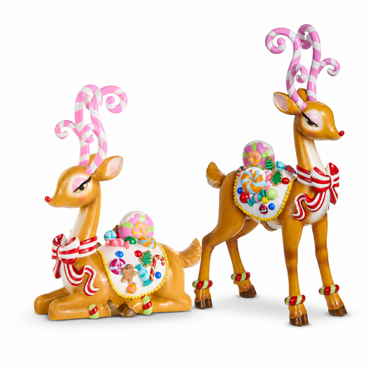 20" Sassy Jingle Deers Set of 2