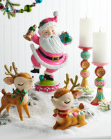 9.5" Whimsical Decorated Reindeer Assorted Set Of 2