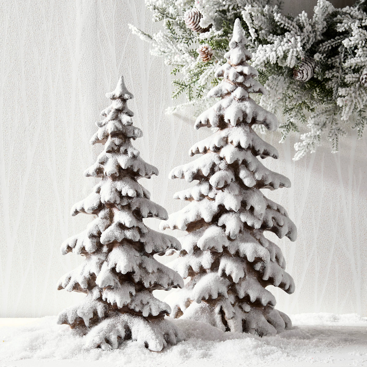 15" - 20" Snowy Woodland Tree Set Of 2