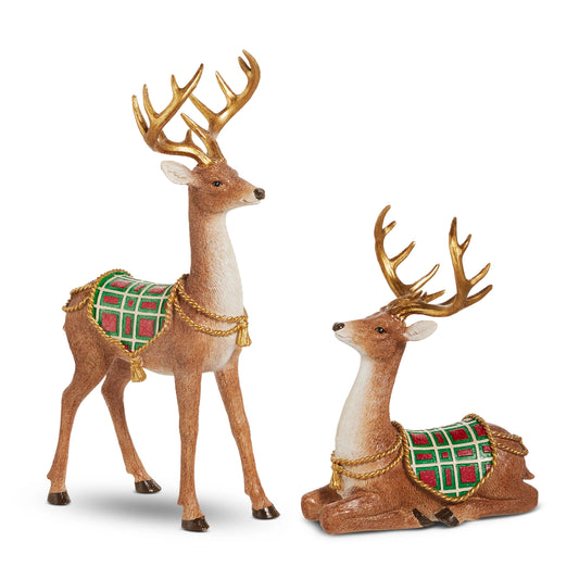 15.5" Brown Regal Deer Set of 2