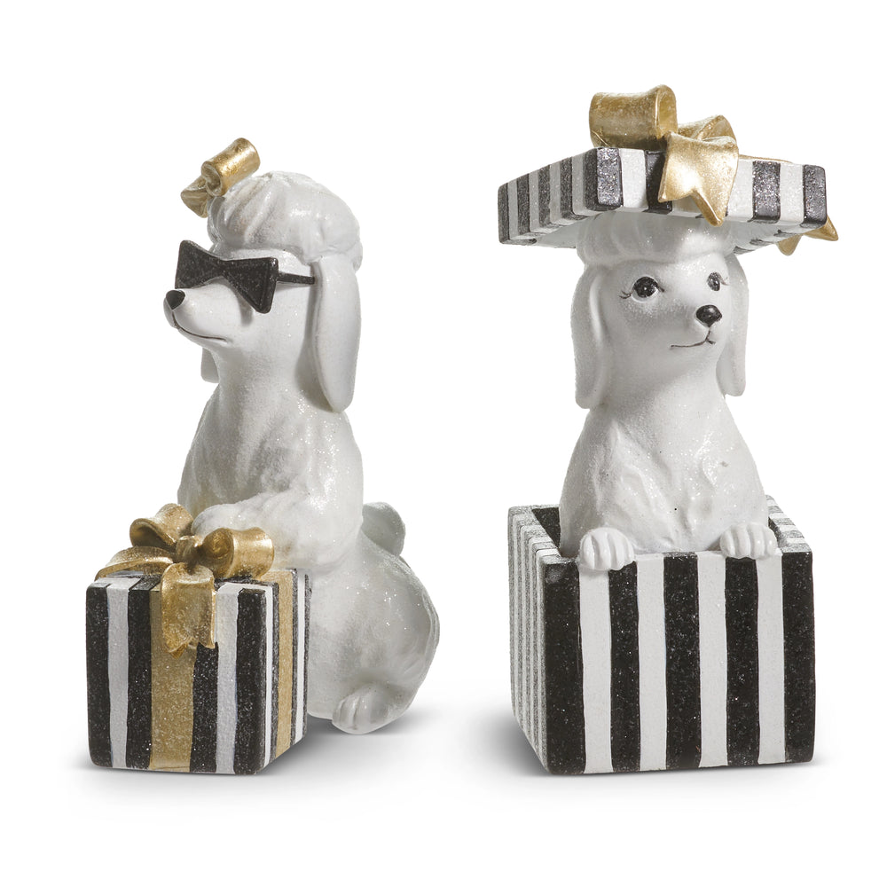 6.5" Puppy In Present Assorted Set Of 2