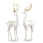 16" Pearl White Deer Assorted Set Of 2