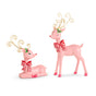 10.5" Pink Jingle Deer Set Of 2