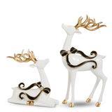 15.5" Jeweled Bow Deer Set of 2