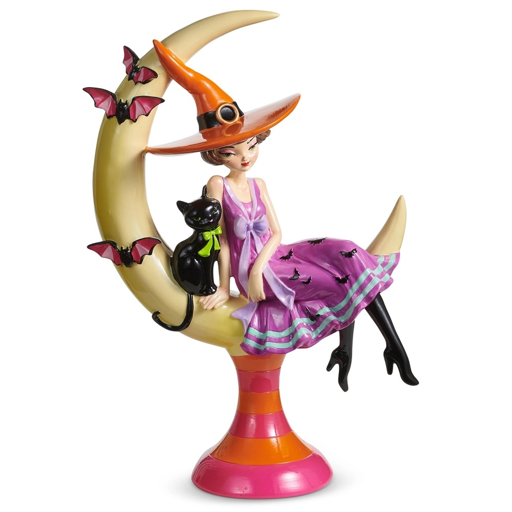 15" Witch Sitting in Crescent Moon