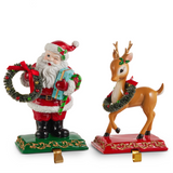 Soporte para Calcetín de Navidad de Papá Noel y Ciervo de 11", Juego Surtido de 2