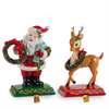 Soporte para Calcetín de Navidad de Papá Noel y Ciervo de 11", Juego Surtido de 2
