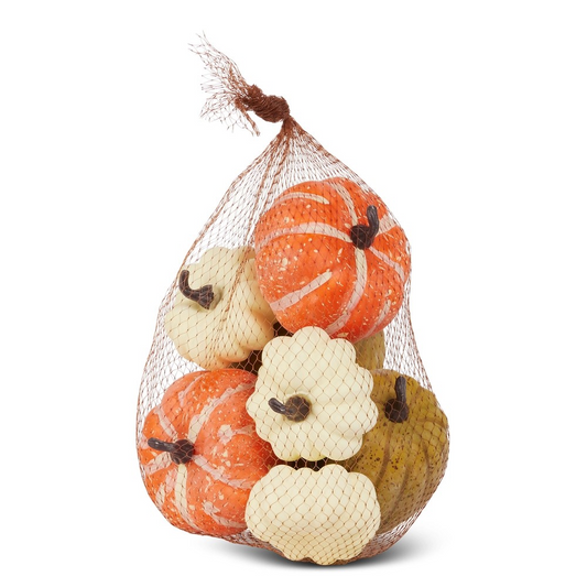4.5" Bag Of Mixed Pumpkins & Gourds