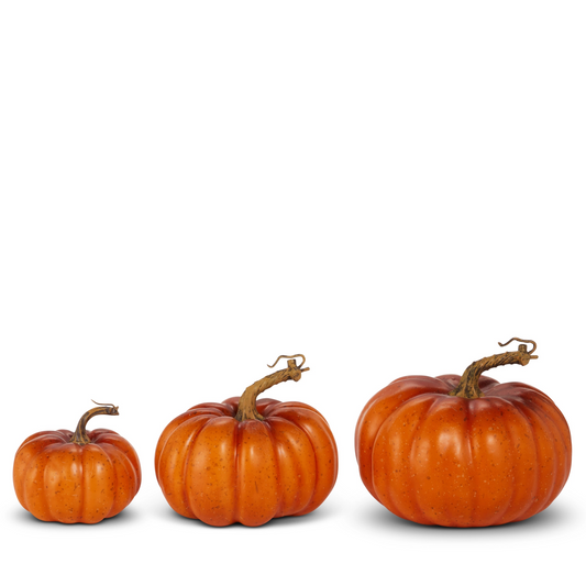 5" - 8" Orange Pumpkins Set Of 3