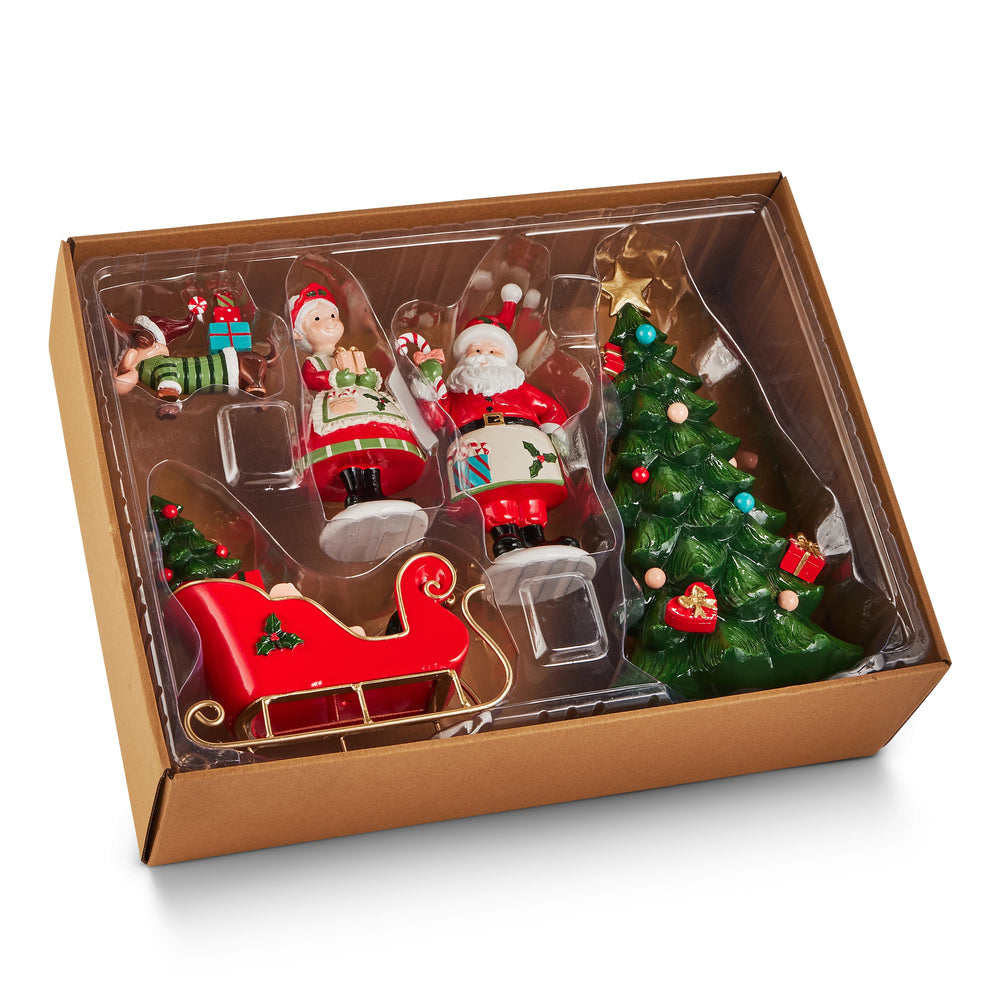 11" Santa's Scene Box Set Of 5