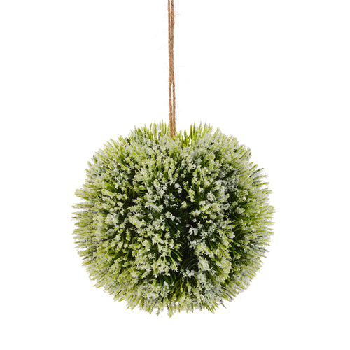 5" Iced Greenery Ball Ornament Set Of 4