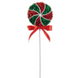 18" Red & Green Glitter Peppermint Swirl Stem Set Of 2