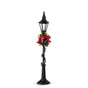 18.5" Lighted Black Lamp Post With Wreath Battery Operated