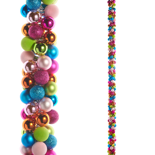 5 FT Muti Color Glitter, Shiny, & Matte Ball Garland