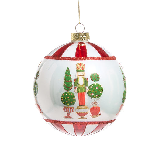 5" Nutcracker Glass Ball Ornament Set Of 4