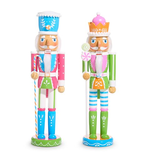 15" Pastel Nutcracker Assorted Set Of 2