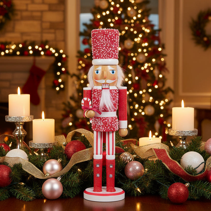 16" Pink Glittered Nutcracker