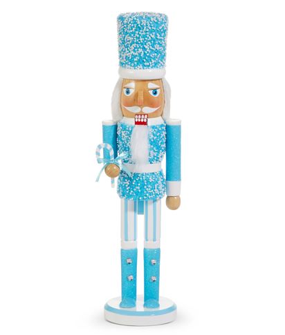 16" Blue Glittered Nutcracker
