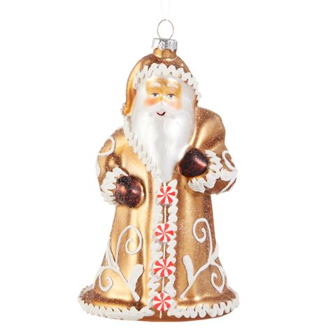 6" Gingerbread Santa Ornament Set Of 2