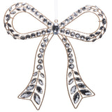 Set de 2 adornos de lazo con joyas transparentes de 11"