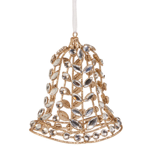 5" Jeweled Bell Ornament Set Of 2