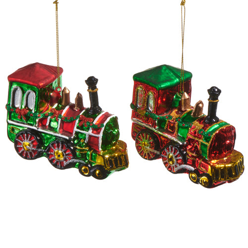 Juego de 2 adornos surtidos de tren de 5"