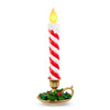17" Red White Striped Battery Operated Candle