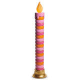 3 FT Pink Striped Candle Battery Operated