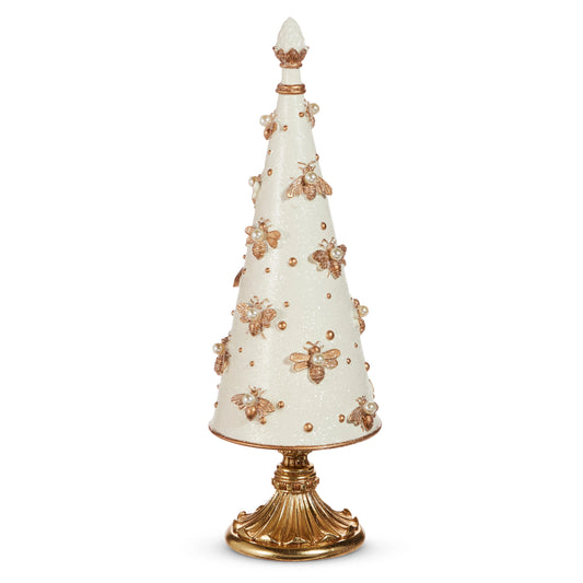 15" Regal Bee Embellished Cone Tree