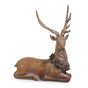 29" Lying Deer With Holly Wreath