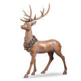 38" Standing Deer With Holly Wreath