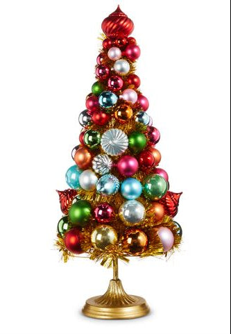 21" Multi Ornament Tree On Pedestal