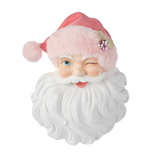 Cara de Papá Noel de 18" con Gorro Rosa