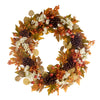 24" Mixed Fall Floral & Pumpkin Wreath