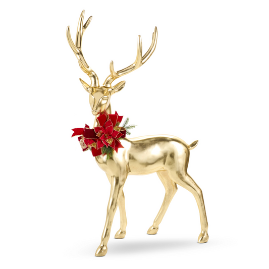 3.5 FT Gold Standing Deer with Bow