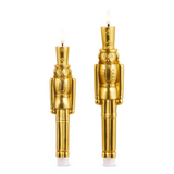 10" - 12" Gold Nutcracker Candles Set Of 2 Battery Operated