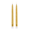 11" Gold Twist Taper Candles Set Of 2 Battery Operated