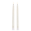 11" Pearl Twist Taper Candles Set Of 2 Battery Operated