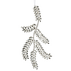 10" Silver & Clear Jewel Pine Branch Ornament Set Of 2
