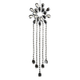 16.5" Silver Snowflake Jewel Drop Ornament Set of 2